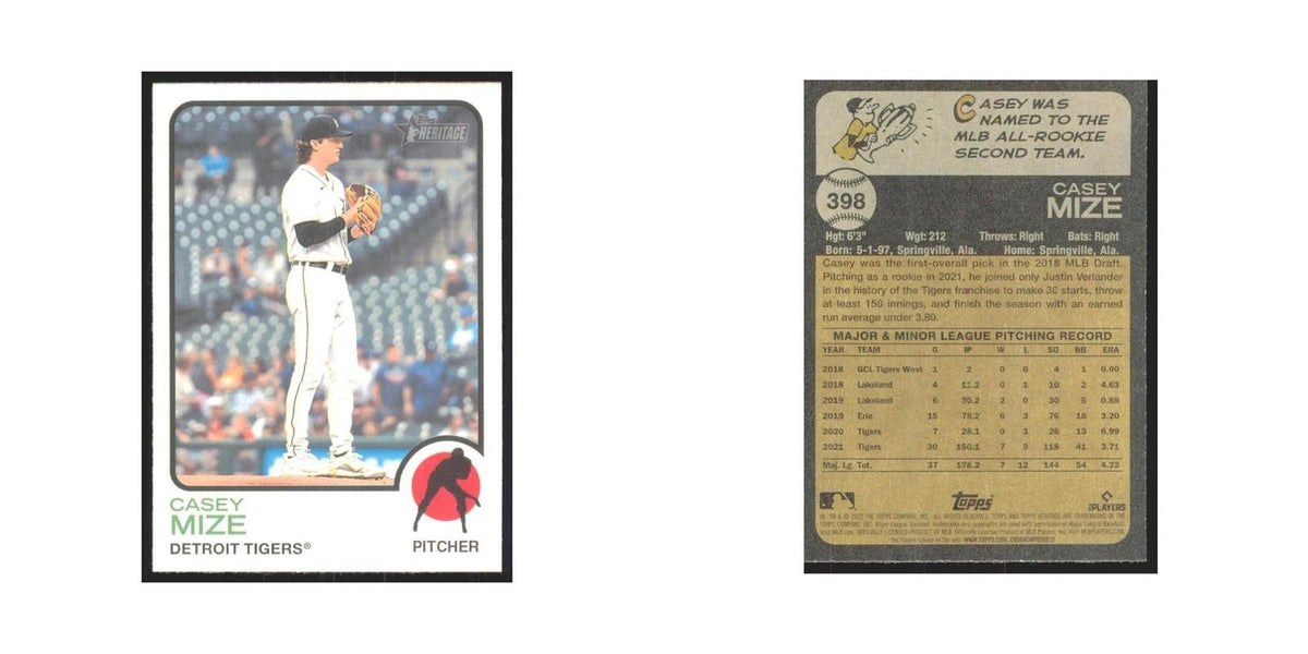 2022 Topps Heritage Casey Mize Tigers #398