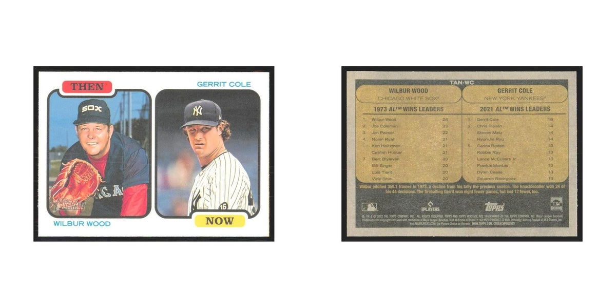 2022 Topps Heritage Wilbur Wood/Gerrit Cole Chicago White Sox/New York Yankees