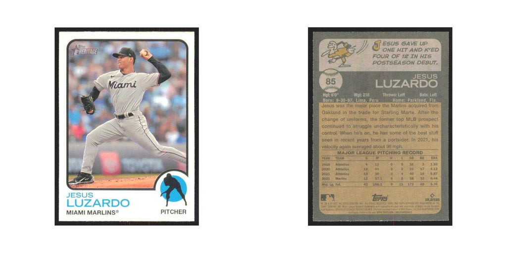 2022 Topps Heritage Jesus Luzardo Marlins #85