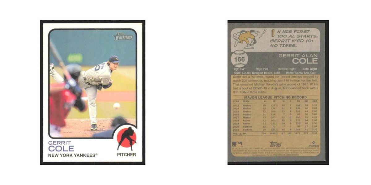 2022 Topps Heritage Gerrit Cole Yankees #166