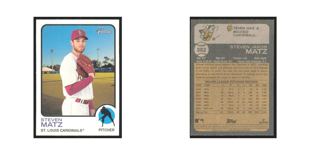 2022 Topps Heritage Steven Matz Cardinals #382