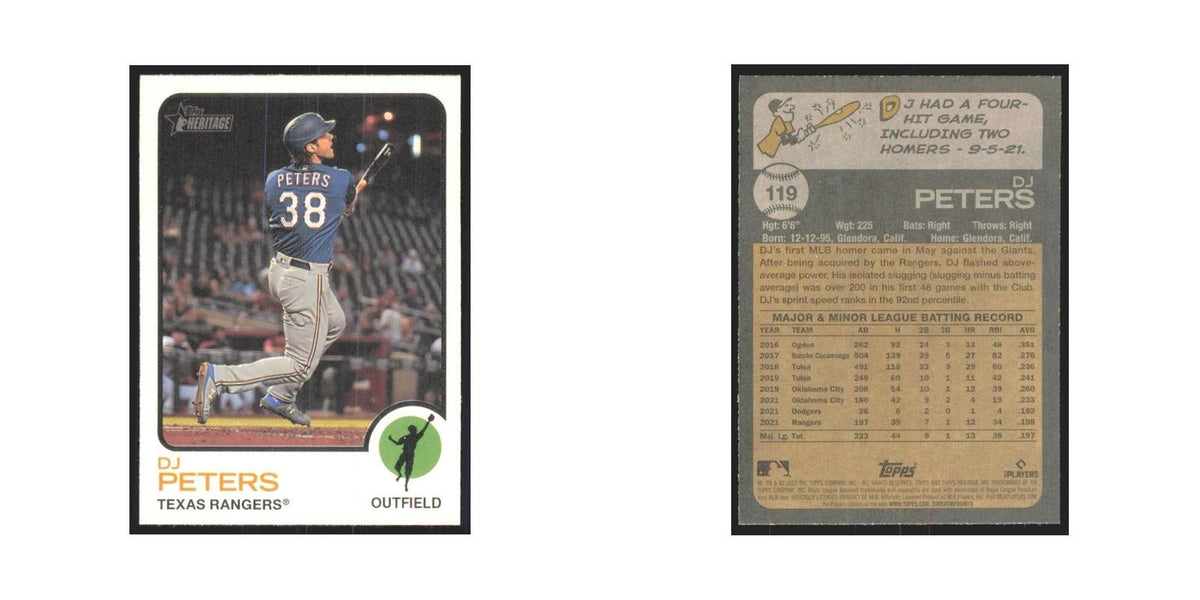2022 Topps Heritage DJ Peters Rangers #119
