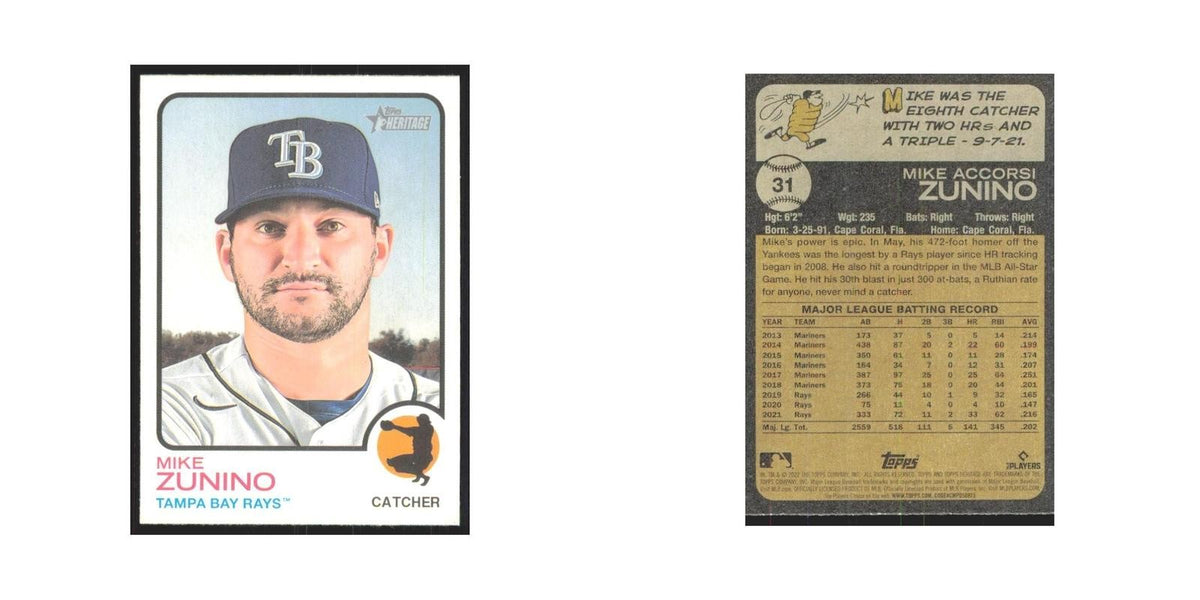 2022 Topps Heritage Mike Zunino Rays #31