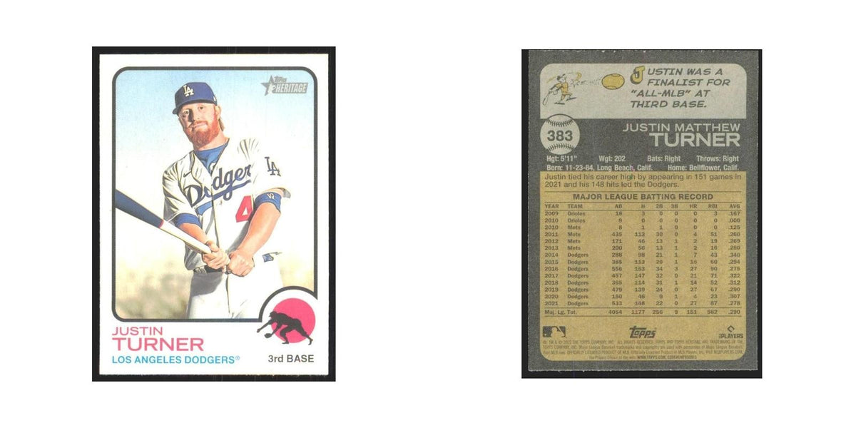 2022 Topps Heritage Justin Turner Dodgers #383