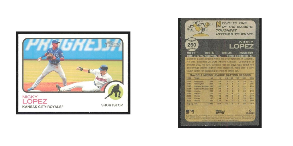 2022 Topps Heritage Nicky Lopez Royals #260