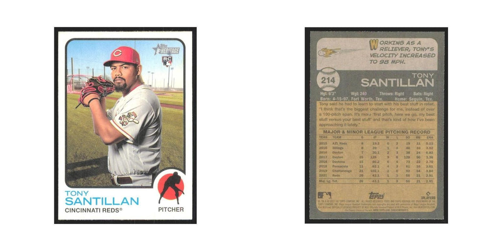 2022 Topps Heritage Tony Santillan RC Reds #214