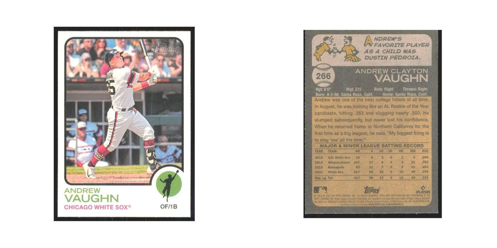 2022 Topps Heritage Andrew Vaughn White Sox #266