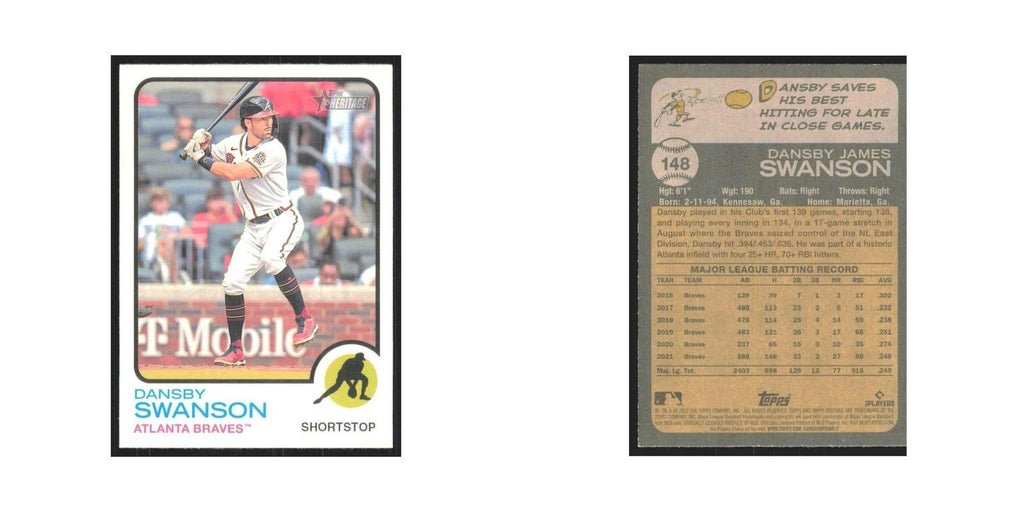 2022 Topps Heritage Dansby Swanson Braves #148