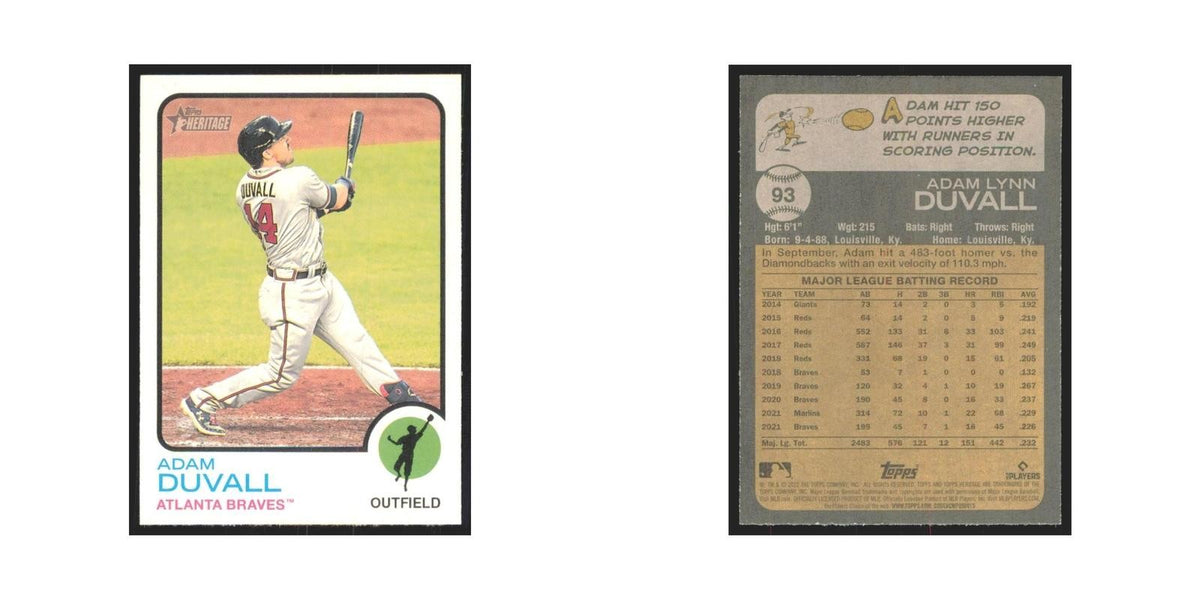 2022 Topps Heritage Adam Duvall Braves #93