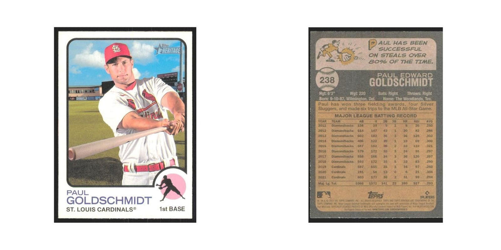 2022 Topps Heritage Paul Goldschmidt Cardinals #238