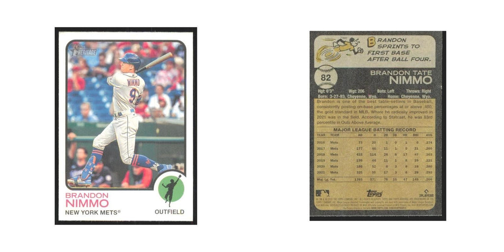 2022 Topps Heritage Brandon Nimmo Mets #82