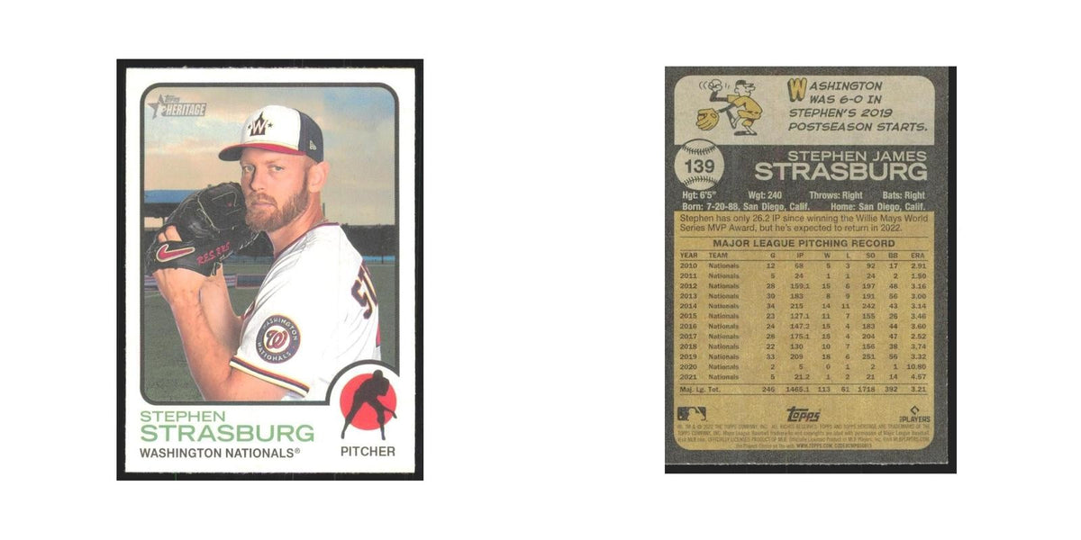 2022 Topps Heritage Stephen Strasburg Nationals #139