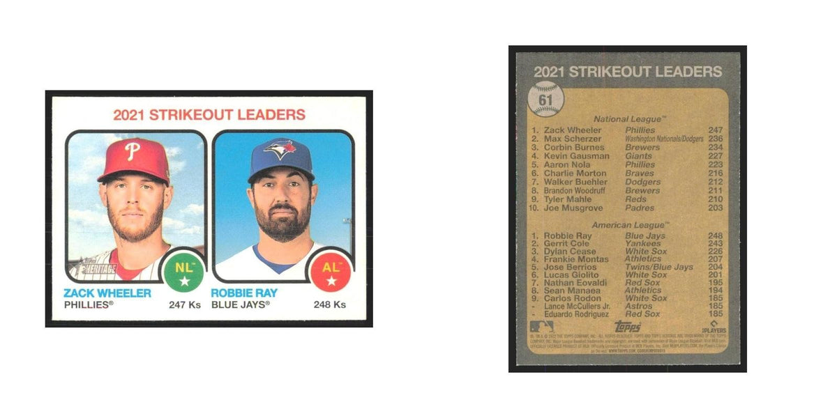 2022 Robbie Ray/Zack Wheeler Toronto Blue Jays/Philadelphia Phillies