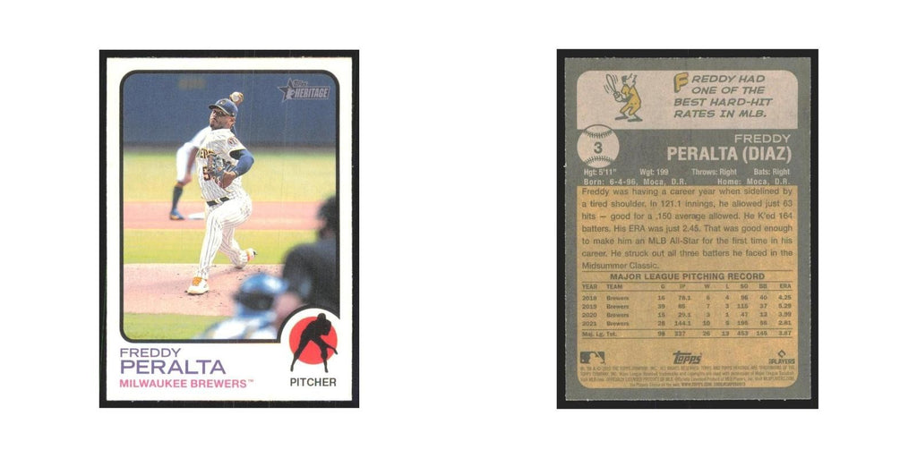 2022 Topps Heritage Freddy Peralta Brewers #3