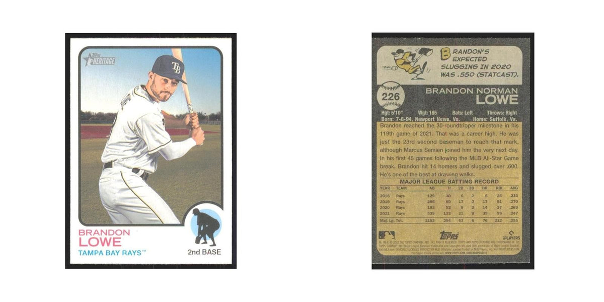 2022 Topps Heritage Brandon Lowe Rays #226