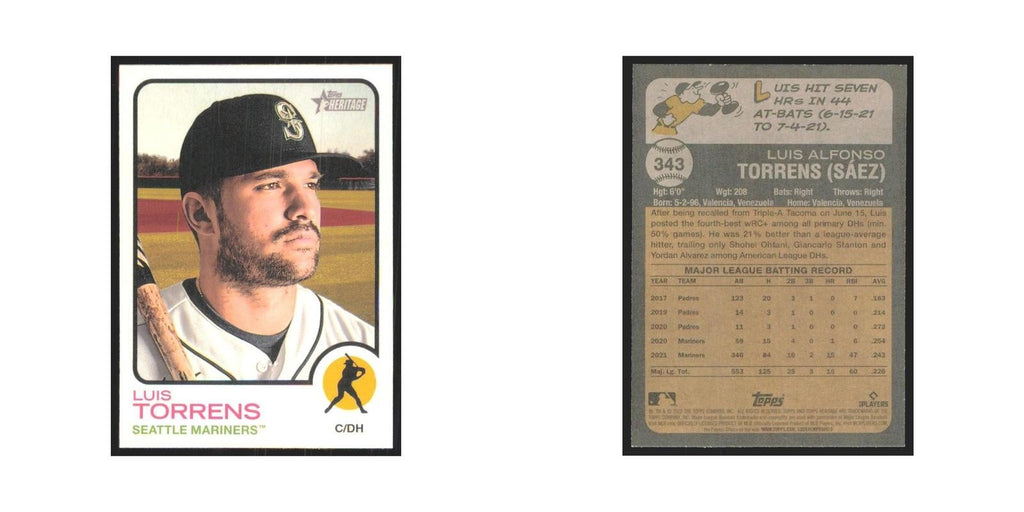 2022 Topps Heritage Luis Torrens Mariners #343