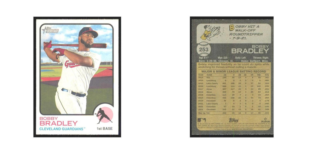 2022 Topps Heritage Bobby Bradley Guardians #253