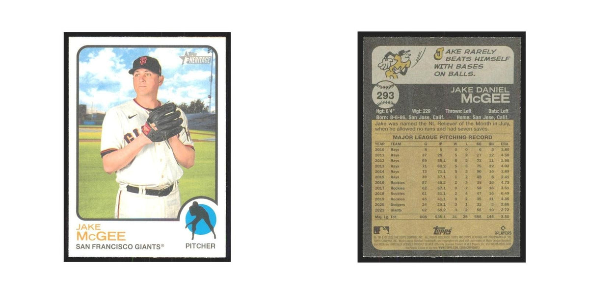 2022 Topps Heritage Jake McGee Giants #293