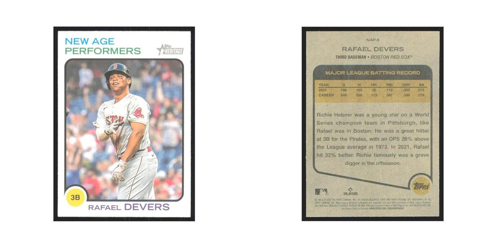 2022 Topps Heritage Rafael Devers Red Sox #NAP-6
