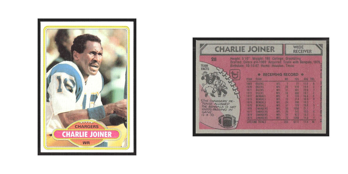 1980 Topps Charlie Joiner San Diego Chargers #28