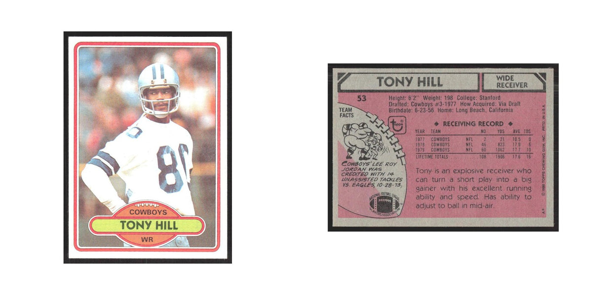 1980 Topps Tony Hill Cowboys #53