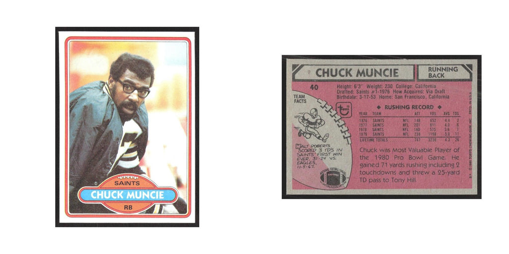 1980 Topps Chuck Muncie Saints #40