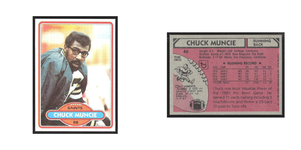 1980 Topps Chuck Muncie Saints #40