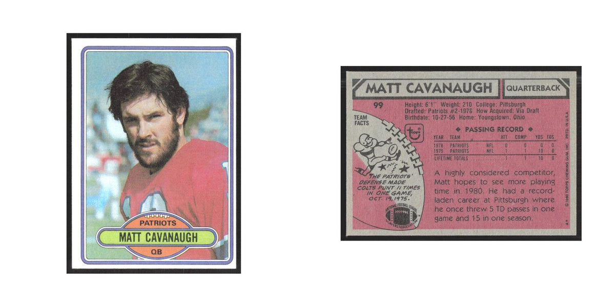 1980 Topps Matt Cavanaugh Patriots #99
