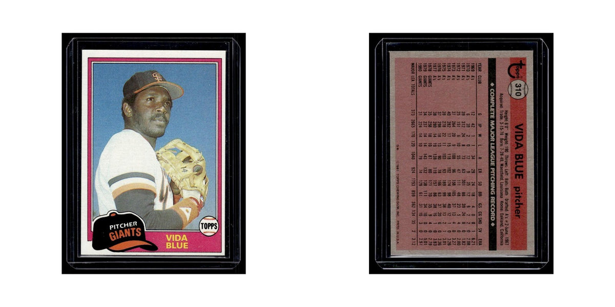 Vida Blue 1981 Topps #310 San Francisco Giants Baseball Card NM