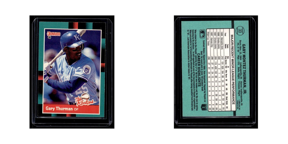 Gary Thurman 1988 Donruss The Rookies #33 Kansas City Royals Baseball Card NM
