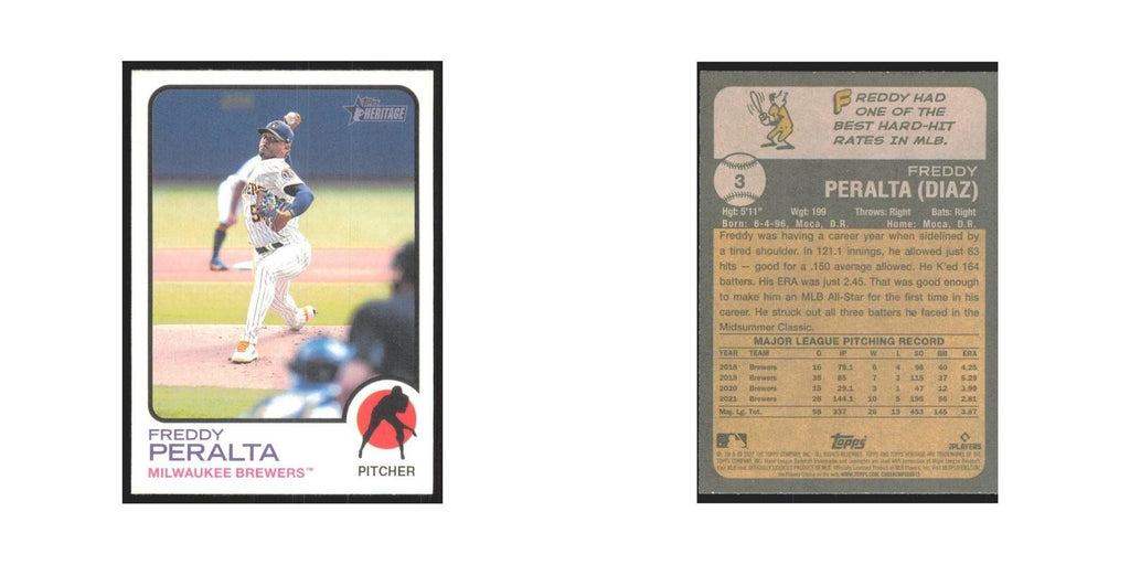 2022 Topps Heritage Freddy Peralta Brewers #3
