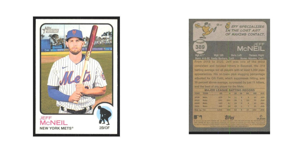 2022 Topps Heritage Jeff McNeil Mets #389