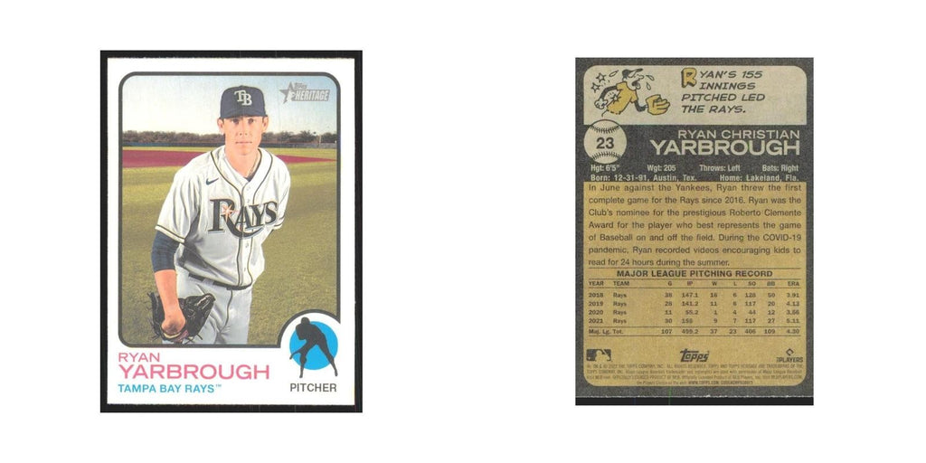 2022 Topps Heritage Ryan Yarbrough Rays #23