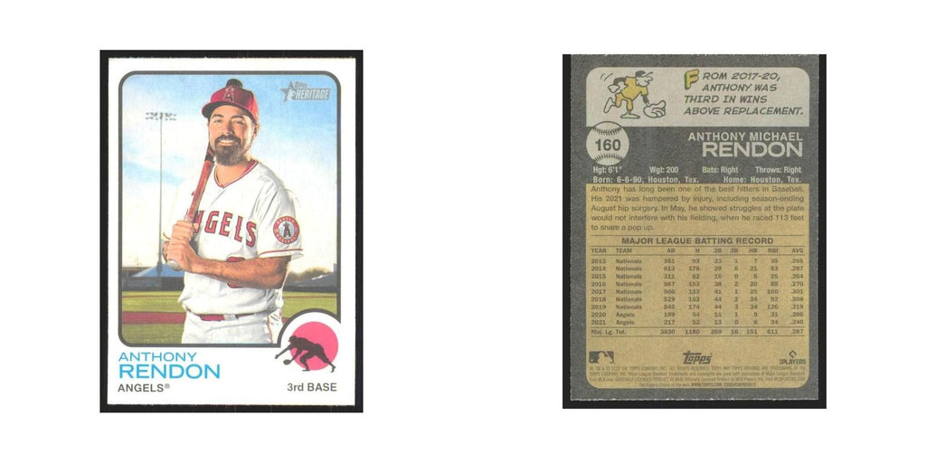 2022 Topps Heritage Anthony Rendon Angels #160