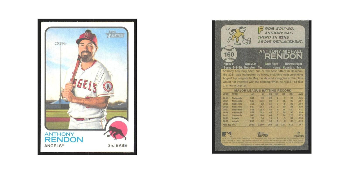 2022 Topps Heritage Anthony Rendon Angels #160