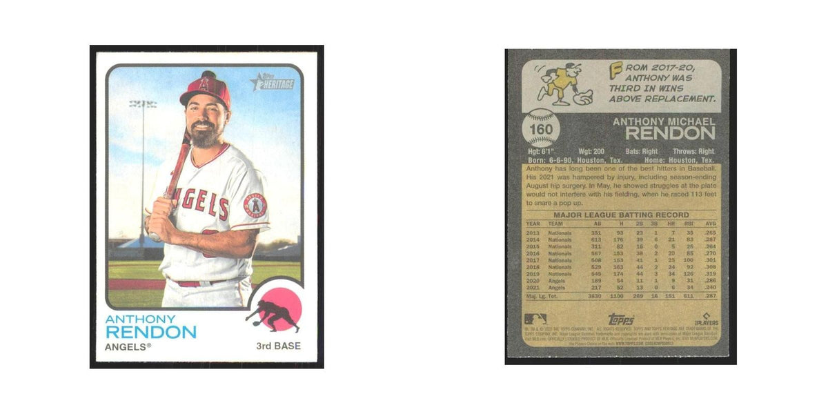 2022 Topps Heritage Anthony Rendon Angels #160