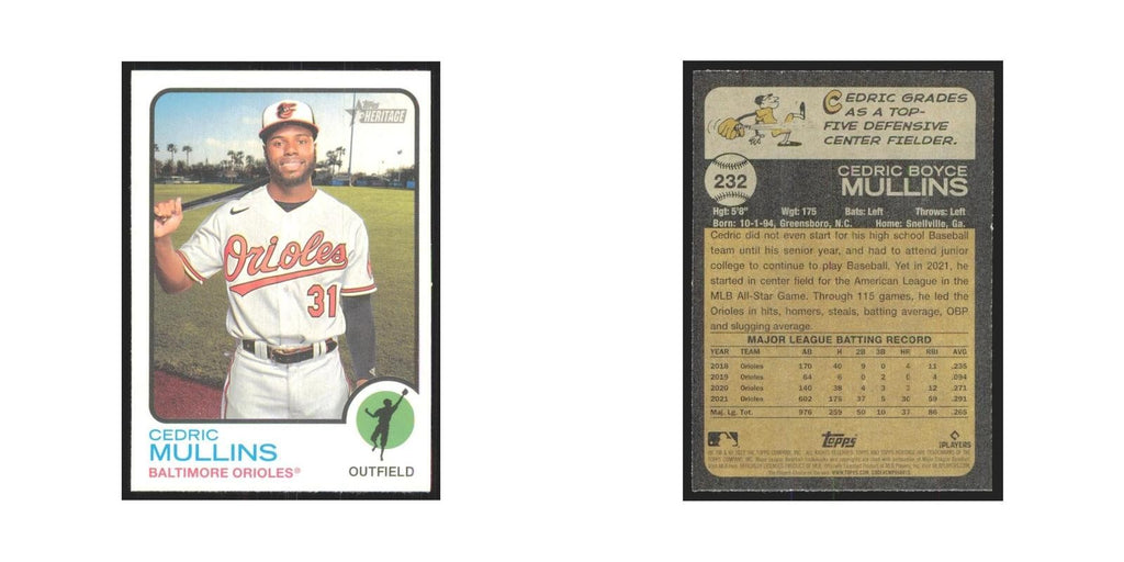 2022 Topps Heritage Cedric Mullins Orioles #232