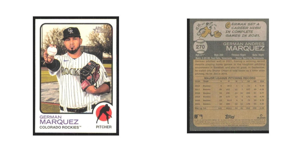 2022 Topps Heritage German Marquez Rockies #270