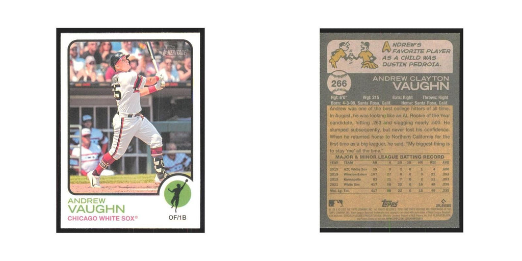 2022 Topps Heritage Andrew Vaughn White Sox #266