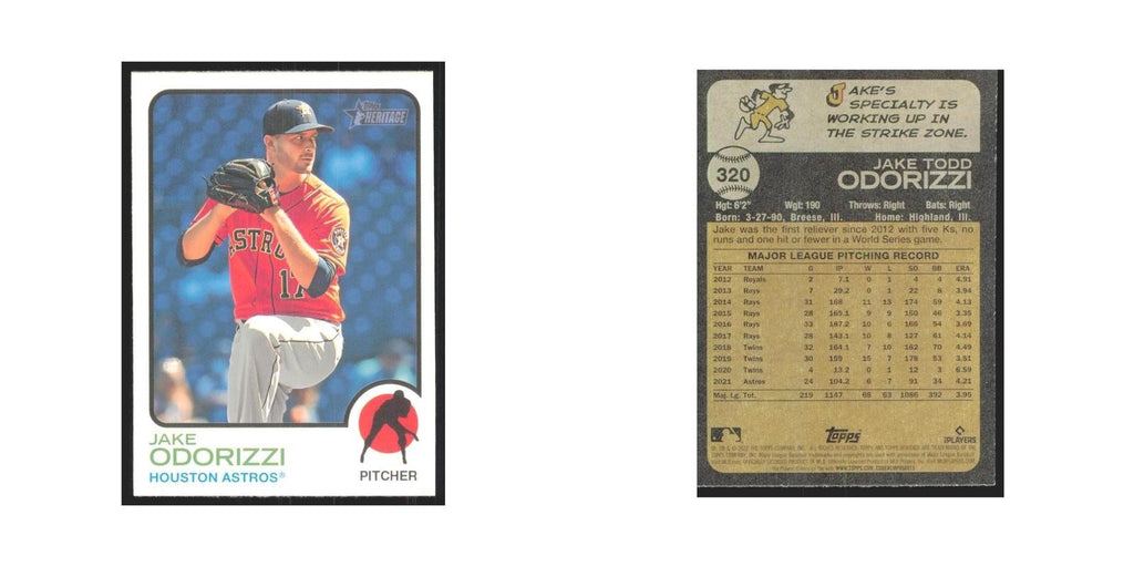 2022 Topps Heritage Jake Odorizzi Astros #320