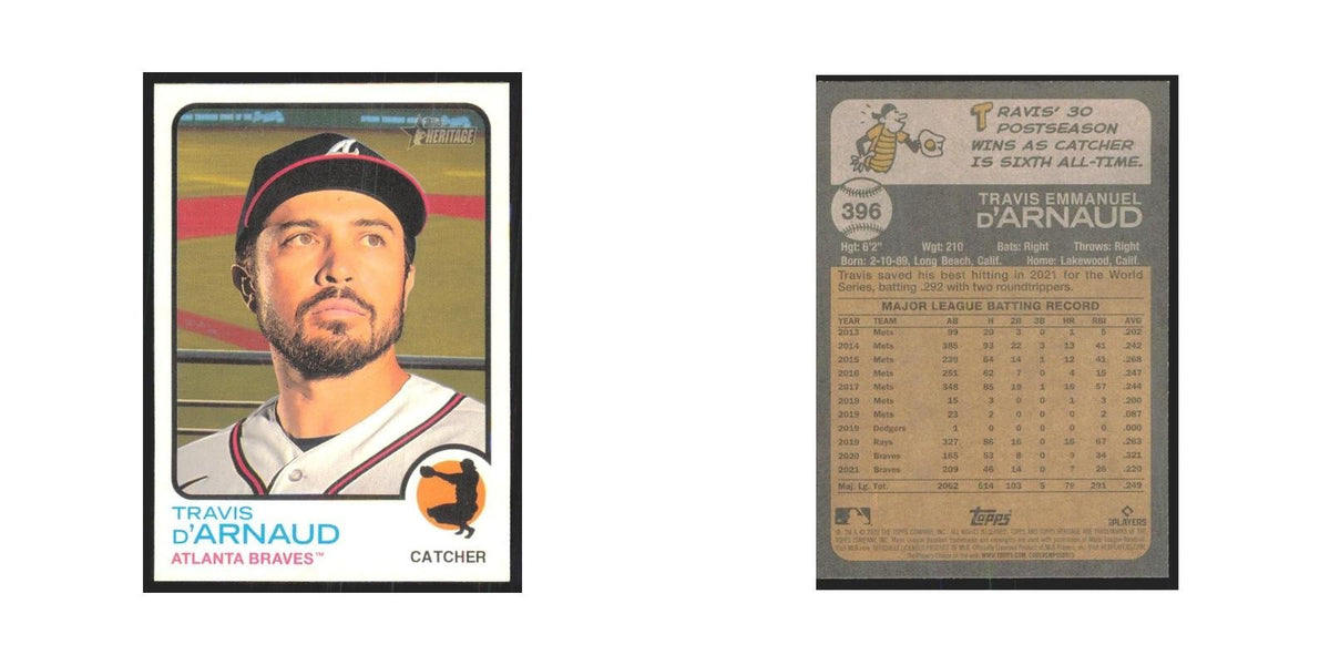 2022 Topps Heritage Travis d'Arnaud Braves #396