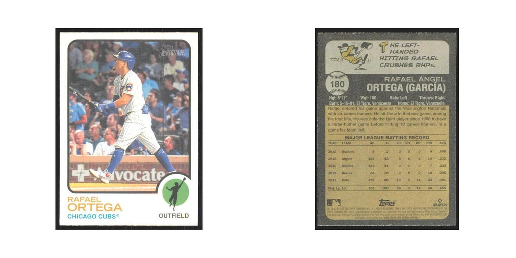 2022 Topps Heritage Rafael Ortega Cubs #180