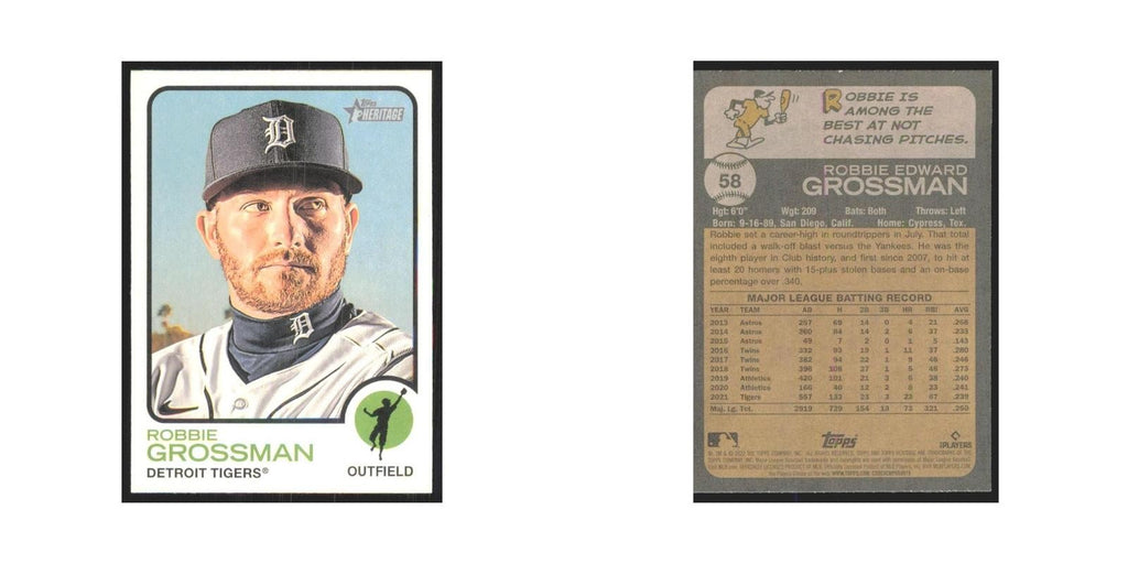 2022 Topps Heritage Robbie Grossman Tigers #58