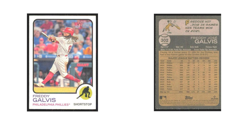 2022 Topps Heritage Freddy Galvis Phillies #302