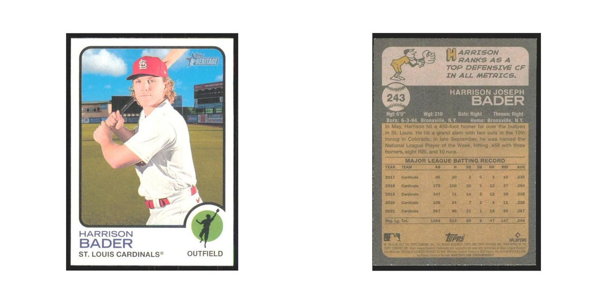 2022 Topps Heritage Harrison Bader Cardinals #243