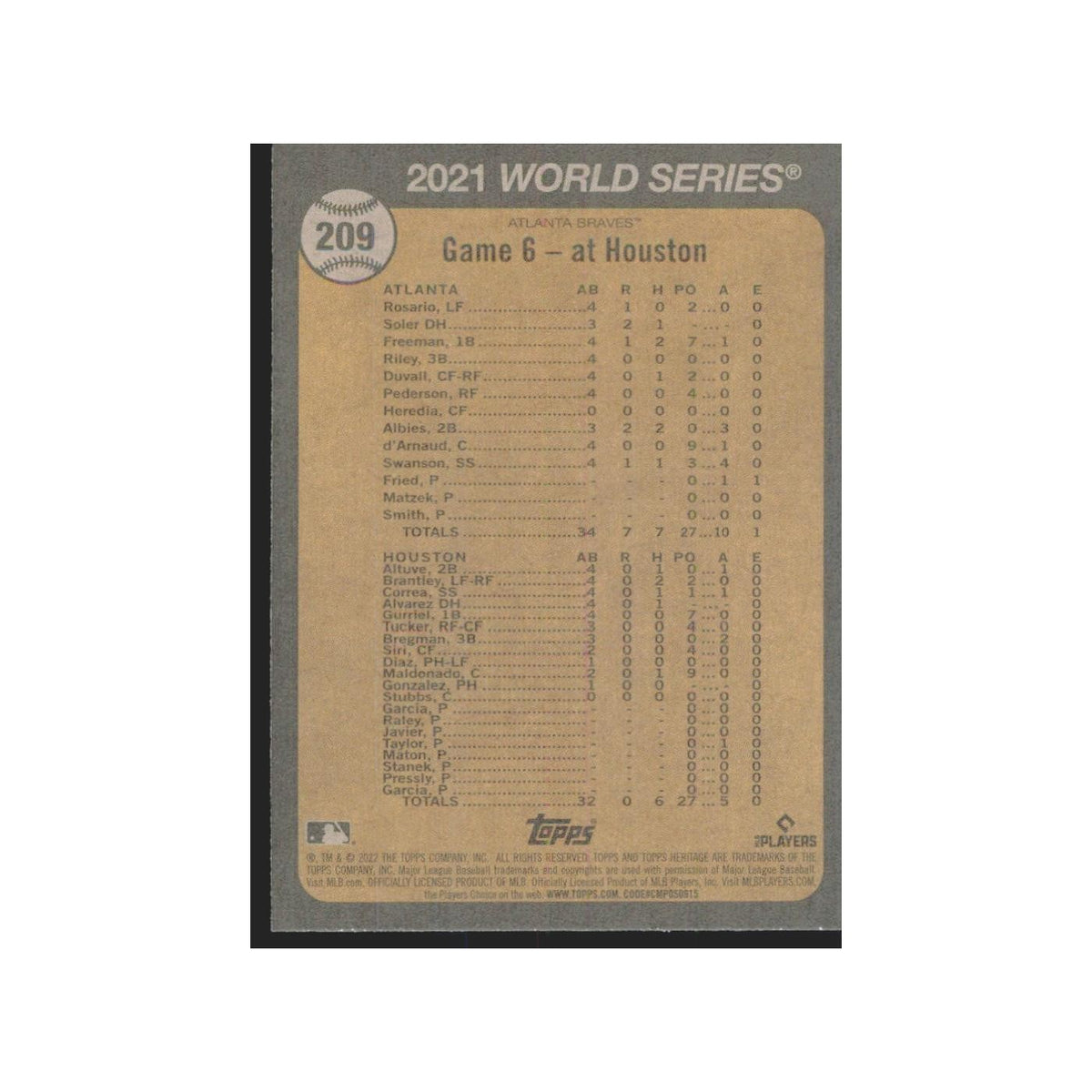 2022 Topps Heritage Buster Posey Giants #209