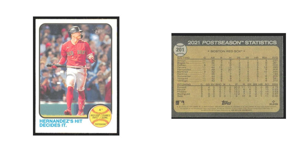 2022 Topps Heritage Hernandez's Hit Red Sox #201