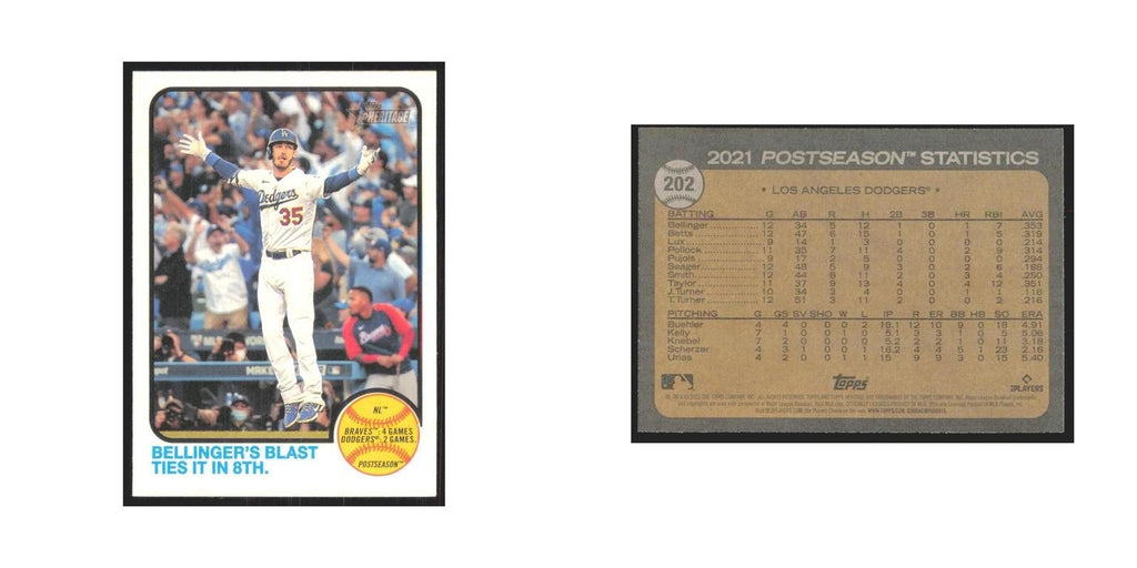 2022 Topps Heritage Bellingers Blast Ties it Dodgers #202