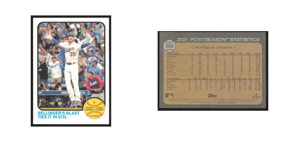 2022 Topps Heritage Bellingers Blast Ties it Dodgers #202