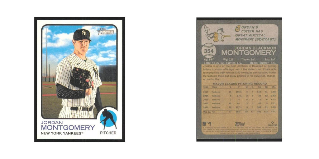 2022 Topps Heritage Jordan Montgomery Yankees #354
